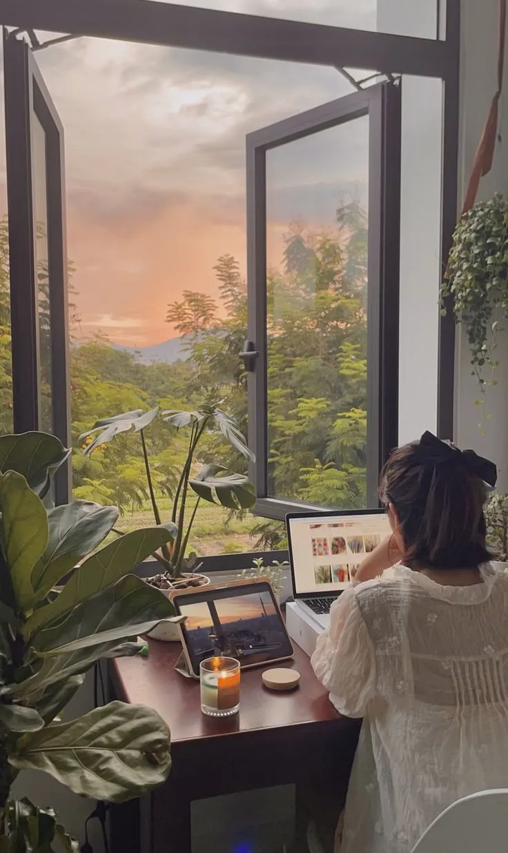Calm morning routine in a softly lit home space